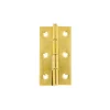 Ferramenta Per Mobili E Infissi- Cerniere con spina fissa ferro ottonato 30 x 50 mm. 2 pz.