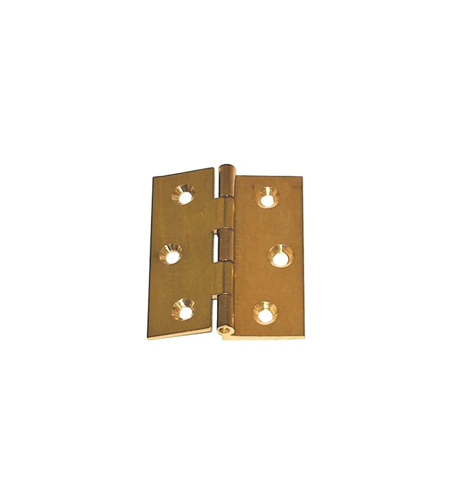 Ferramenta Per Mobili E Infissi- Cerniere fresate a mezzo collo ottone - 60 x 50 mm. - 2 pz.
