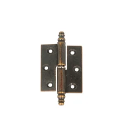 Ferramenta Per Mobili E Infissi|Cerniere per mobili ottone bronzato con testina - 50 x 40 mm. sx - 2 pz.