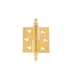 Ferramenta Per Mobili E Infissi- Cerniere per mobili ottone lucido con testina - 50 x 40 mm. sx - 2 pz.