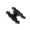 Ferramenta Per Mobili E Infissi- Cerniere rustiche in ferro martellato nero collo alto 55 x 92 mm.