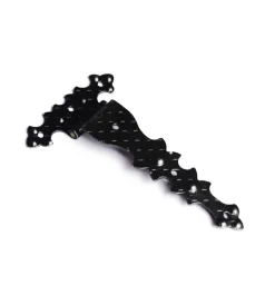Ferramenta Per Mobili E Infissi|Cerniere rustiche in ferro martellato nero collo alto 92 x 182 mm.