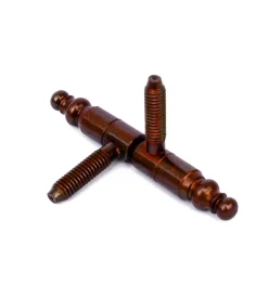 Ferramenta Per Mobili E Infissi- Cerniere tornite "anuba" con testina - ø 9 mm. - bronzato - 2 pz.