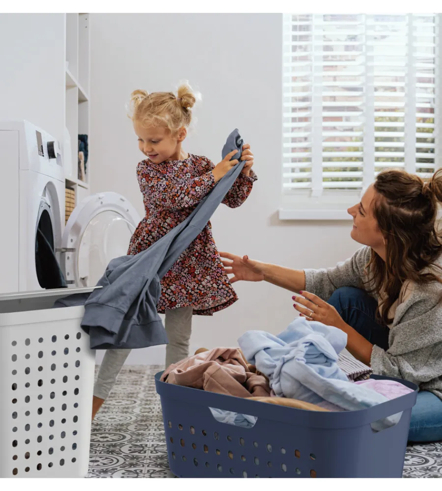 Accessori Bagno- Cesta portabiancheria "jona" colore bianco da 55 litri