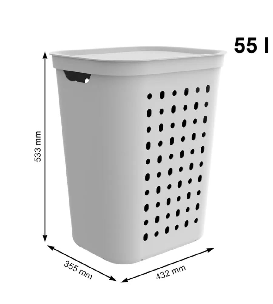 Accessori Bagno- Cesta portabiancheria "jona" colore bianco da 55 litri
