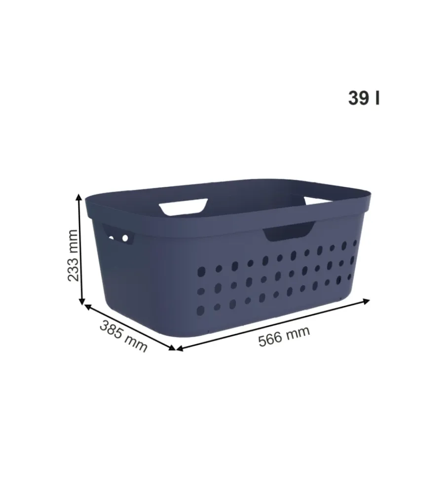 Accessori Bagno- Cesta portabiancheria "jona" colore blu da 39 litri