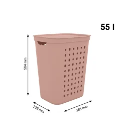 Accessori Bagno- Cesta portabiancheria "jona" colore rosa da 55 litri