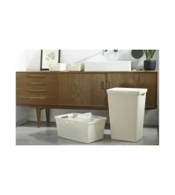 Accessori Bagno-Keter Cesta portabiancheria "jute" bianco - 59x39x26 cm