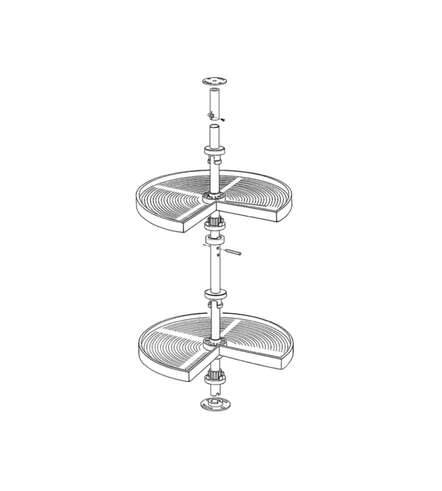 Accessori Cucina-Emuca Cestello "3/4" girevole 270° per mobile da 80 cm