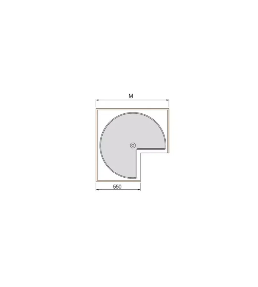 Accessori Cucina-Emuca Cestello "3/4" girevole 270° per mobile da 80 cm