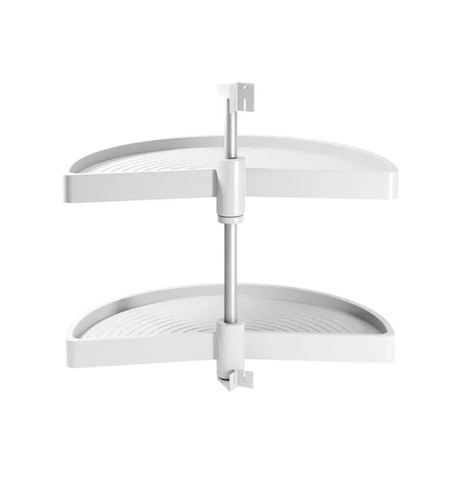 Accessori Cucina-Emuca Cestello girevole mezza luna bianco, per moduli 90 cm