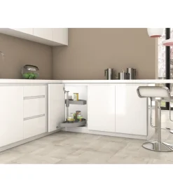 Accessori Cucina-Emuca Cestello girevole mezza luna bianco, per moduli 90 cm