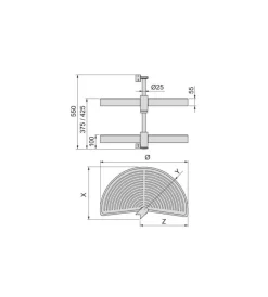 Accessori Cucina-Emuca Cestello girevole mezza luna bianco, per moduli 90 cm