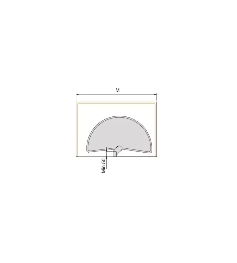 Accessori Cucina-Emuca Cestello girevole mezza luna bianco, per moduli 90 cm