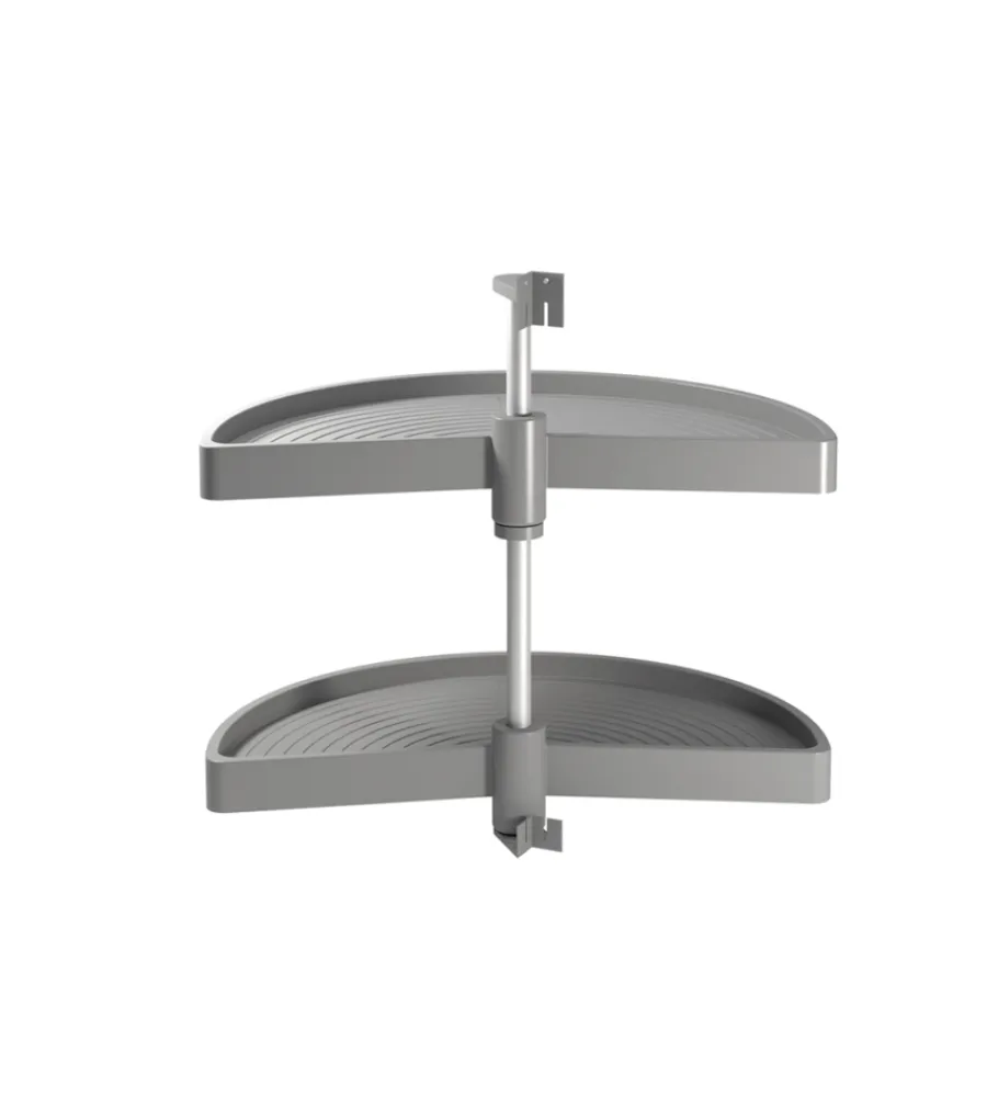 Accessori Cucina-Emuca Cestello girevole mezza luna grigio, per moduli 90 cm