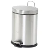 Accessori Bagno-Decor Bagno Cestino bagno ovale in acciaio grigio 5 litri