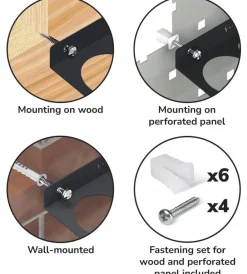 Officina E Garage|Cestino da parete fami per pannello foro quadro in acciaio antracite 38,7x27,7x39,4 cm