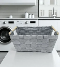 Outlet Cestino in tnt "medio" grigio 42x27,5x20,5 cm Accessori Bagno