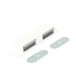Ferramenta Per Mobili E Infissi|Chiusure magnetiche bianche da applicare con doppia contropiastra 2 pz.