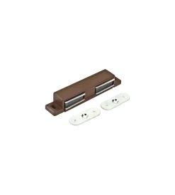 Ferramenta Per Mobili E Infissi- Chiusure magnetiche marroni da applicare con doppia contropiastra 2 pz.