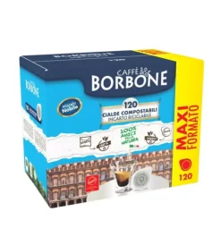 Caffè Borbone Piccoli Elettrodomestici|Cialde compostabili "miscela nobile" con incarto riciclabile, 120 pezzi