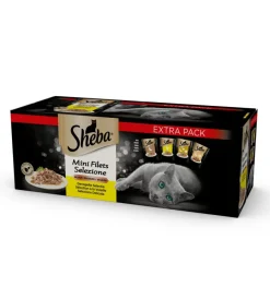 Alimenti Umido Gatto- Cibo umido per gatti sheba "mini filets selezione" tutte le età con anatra, pollo, pollame e tacchino 40x85 gr