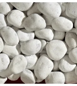 Fontane, Decorazioni E Pavimentazioni- Ciottolo da esterno bianco carrara 40/60 mm, 20kg.