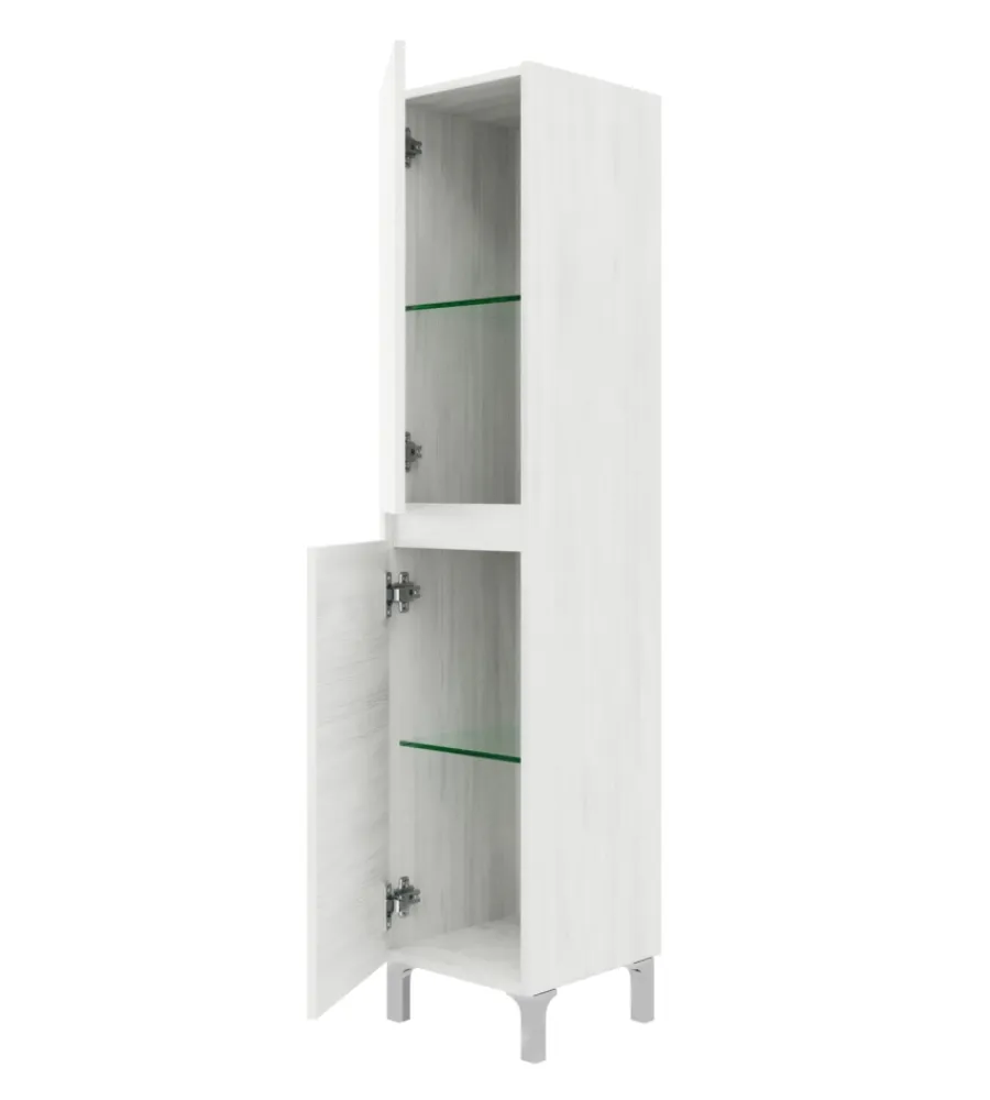 Mobiletti Multiuso- Colonna bagno a terra "lisbona" rovere bianco 34x36x150 cm