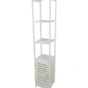 Mobiletti Multiuso|Colonna con anta e 3 ripiani bianca, 30x30x156 cm