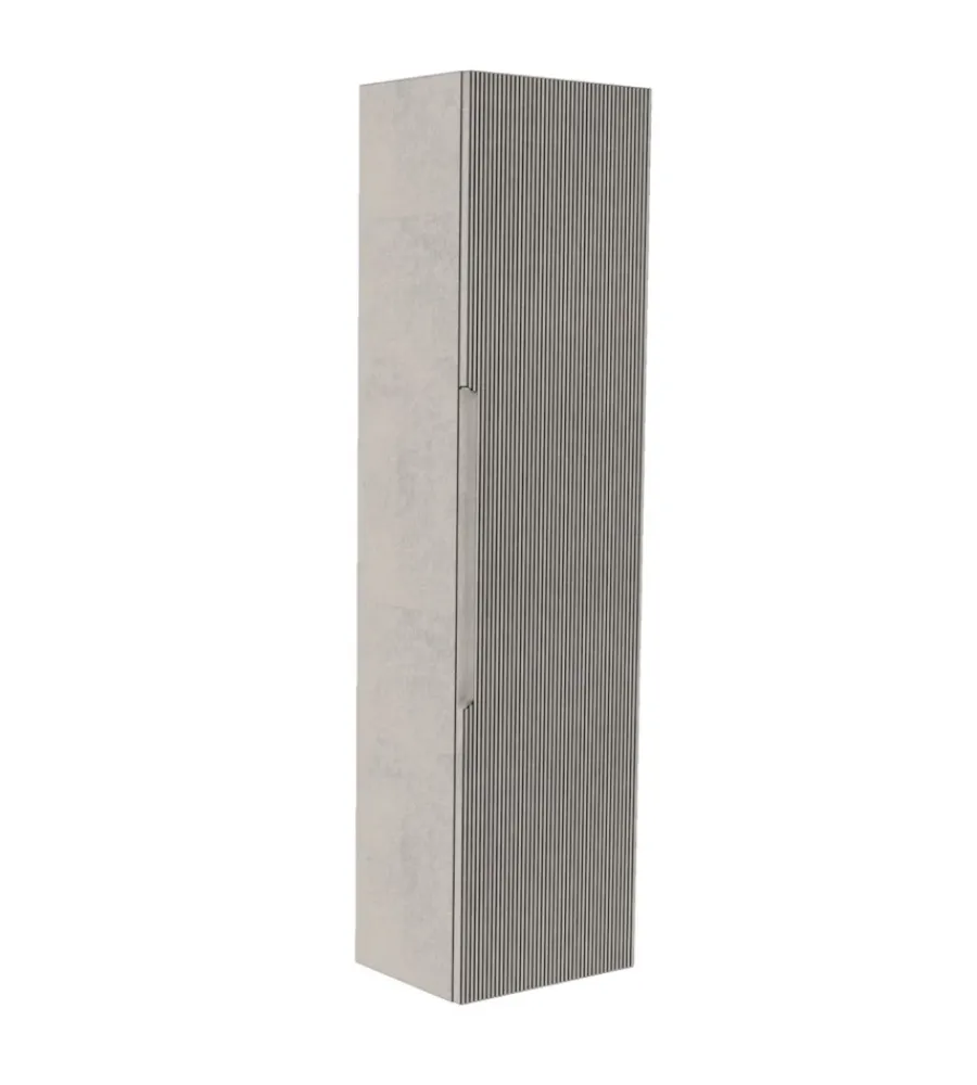 Decor Bagno Mobiletti Multiuso|Colonna pensile sospesa "canaletto" con 1 anta colore grigio caldo, 35x28x138 cm