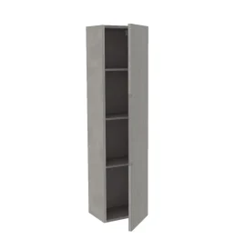 Decor Bagno Mobiletti Multiuso|Colonna pensile sospesa "canaletto" con 1 anta colore grigio caldo, 35x28x138 cm