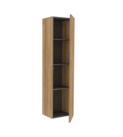Hot Colonna pensile sospesa con 1 anta colore rovere farnia, 35x28x138 cm Mobiletti Multiuso