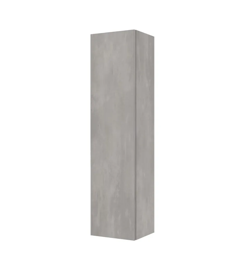 Decor Bagno Mobiletti Multiuso|Colonna pensile sospesa con 1 anta colore grigio caldo, 35x28x138 cm