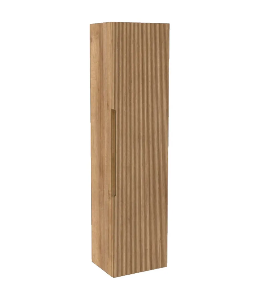 Mobiletti Multiuso-Decor Bagno Colonna pensile sospesa "canaletto" con 1 anta colore rovere, 35x28x138 cm