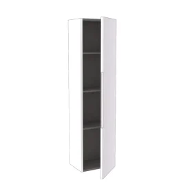 Mobiletti Multiuso-Decor Bagno Colonna pensile sospesa "canaletto" con 1 anta colore bianco neve, 35x28x138 cm