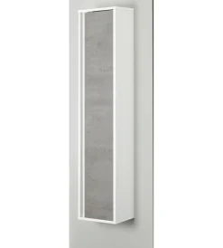 Mobiletti Multiuso- Colonna pensile sospesa"fabula" bianco e cemento, 30x24x150 cm