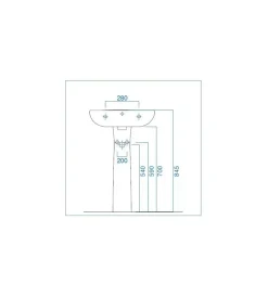 Ceramiche E Accessori|Colonna per lavabo in ceramica bianco "colibri 2", geberit