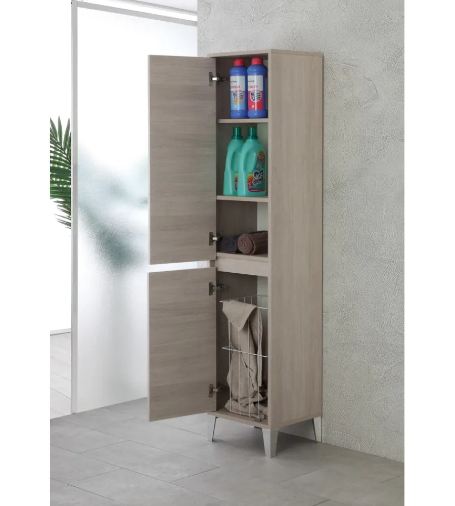 Clearance Colonna porta biancheria rovere chiaro 40x35x183 cm Mobiletti Multiuso