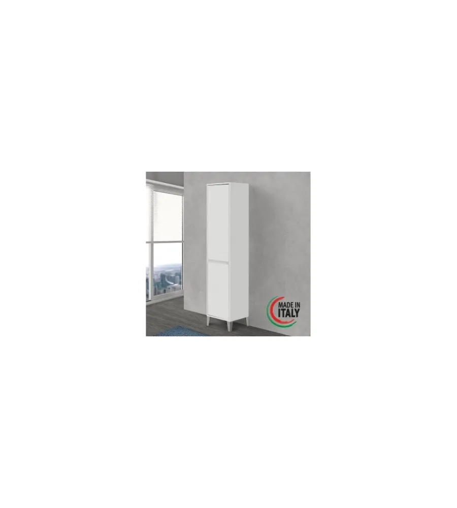 Mobiletti Multiuso- Colonna porta biancheria bianca 40x35x183 cm