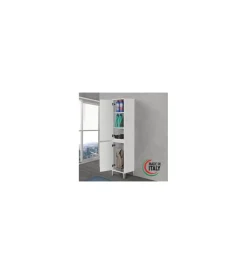Mobiletti Multiuso- Colonna porta biancheria bianca 40x35x183 cm