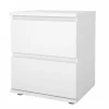 Letti E Comodini- Comodino 2 cassetti "nova" bianco 40,2x34x48,2 cm