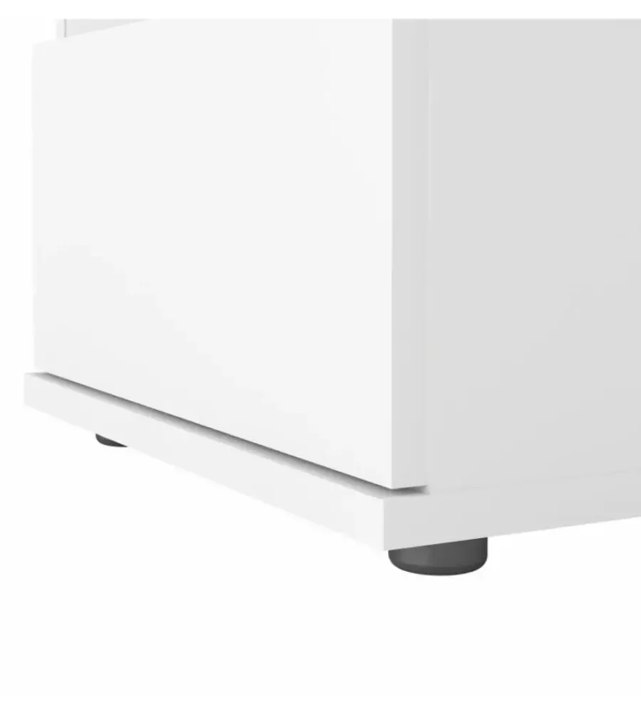 Letti E Comodini- Comodino 2 cassetti "nova" bianco 40,2x34x48,2 cm