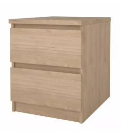 Letti E Comodini|Comodino "naia" con 2 cassetti colore legno, 40,4x50x49,5 cm