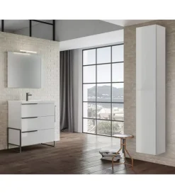 Mobili Bagno- Composizione bagno "febe" bianco lucido 82x48x195 cm