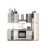 Cucina|Composizione cucina completa ares con lavello a sinistra e piano cottura a gas, 255x60x216 cm