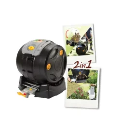 Compostiera da esterno g.f "easy mix composter" 2 in 1 in plastica riciclata, 60x50x65 cm Attrezzatura Giardinaggio