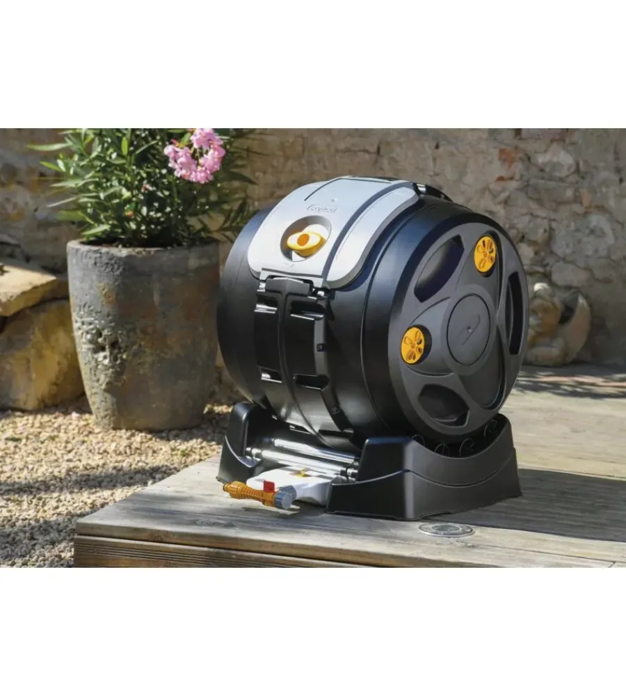Compostiera da esterno g.f "easy mix composter" 2 in 1 in plastica riciclata, 60x50x65 cm Attrezzatura Giardinaggio