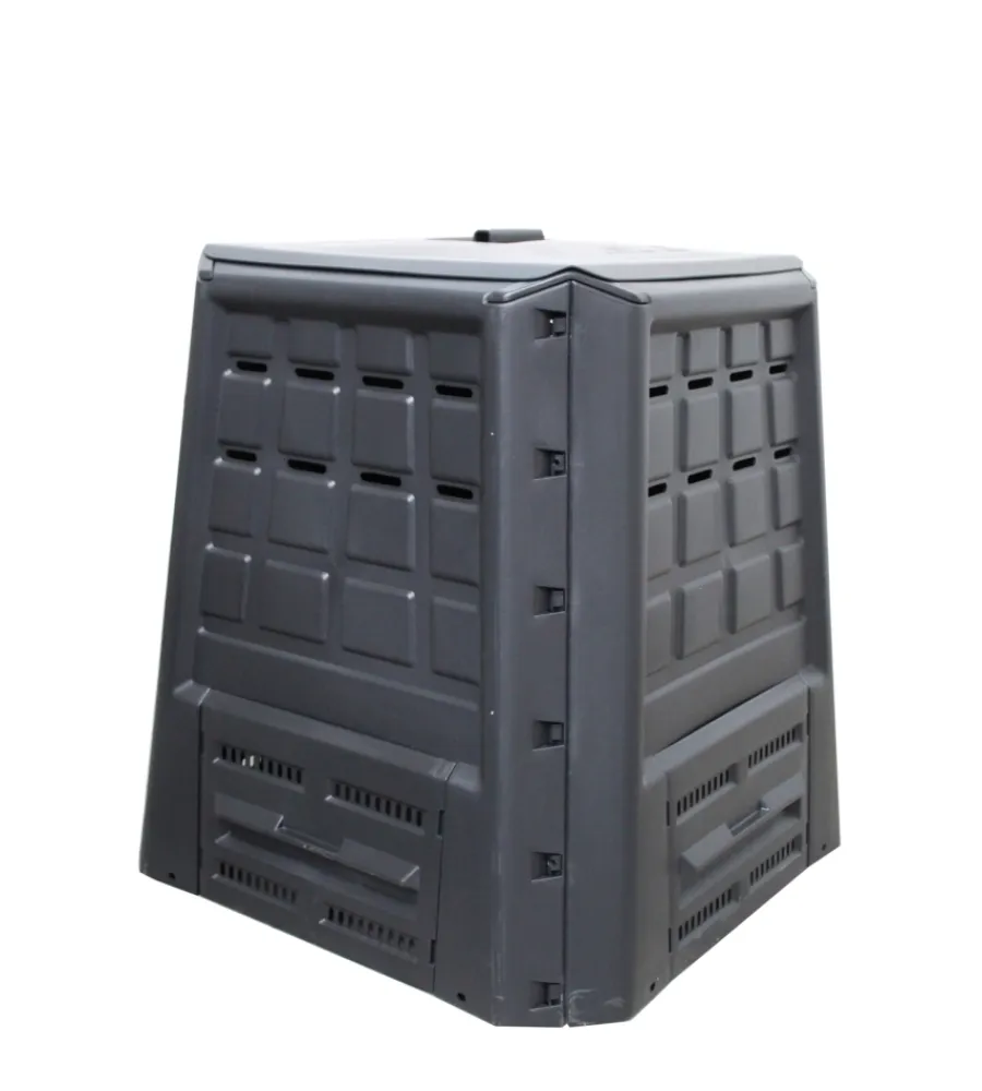 Discount Compostiera da giardino 380 litri in polipropilene nero, 80x80x82 cm Attrezzatura Giardinaggio