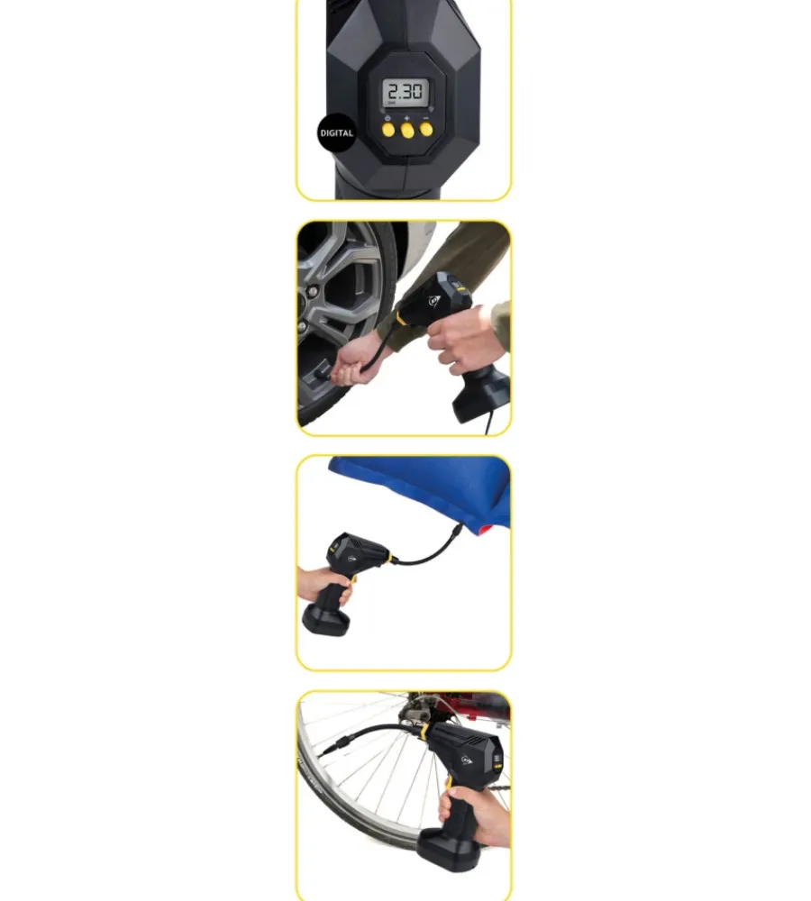 Garage E Manutenzione- Compressore ad aria portatile digitale in abs, 120 w