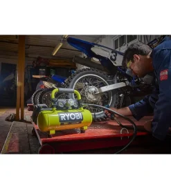 Ryobi Compressori|Compressore aria portatile a batteria "r18ac-0" 3,8l 18v solo corpo macchina